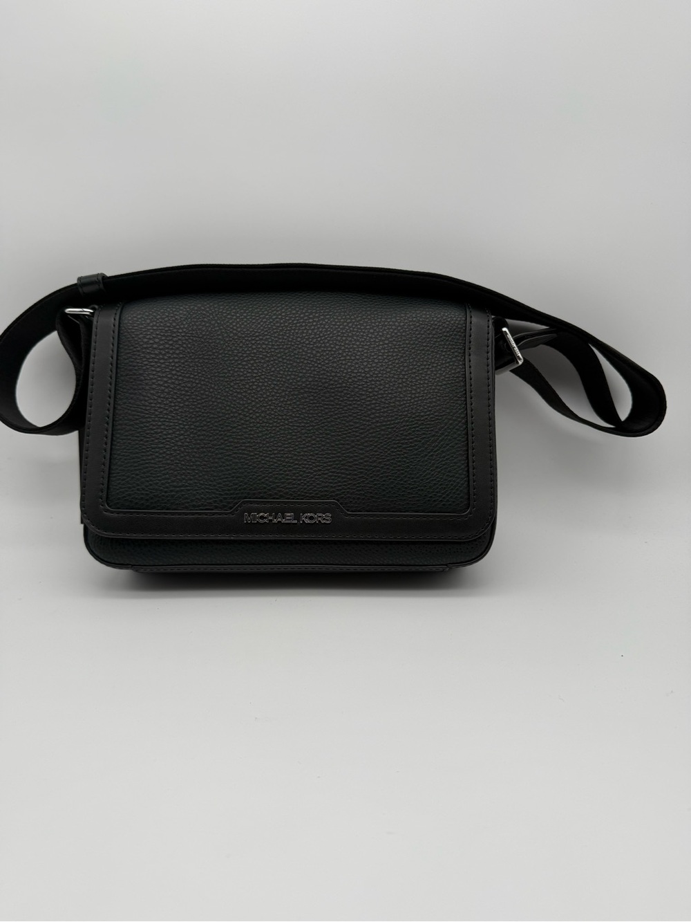 Michael Kors Black Pebbled Leather Crossbody Messenger